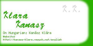 klara kanasz business card
